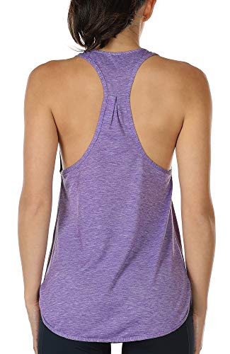 icyzone Yoga Sport Tank Top Damen Racerback Lauftop Fitness Running Shirt Oberteile (S, Lavender) von icyzone