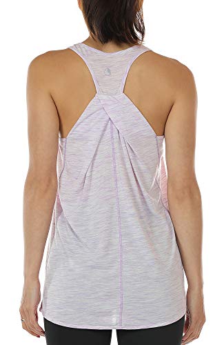 icyzone Damen Sport Tank Top Locker, Leicht Yoga Shirt, Jogging Fitness Tanktops Ärmellos Lässig Oberteile (XL, Lilac) von icyzone