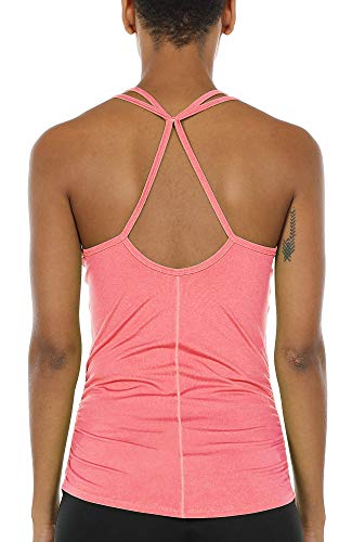 icyzone Damen Sport Yoga Tank Top - Fitness Gym Ärmelloses Shirt Trainings Top (M, Hot Pink) von icyzone