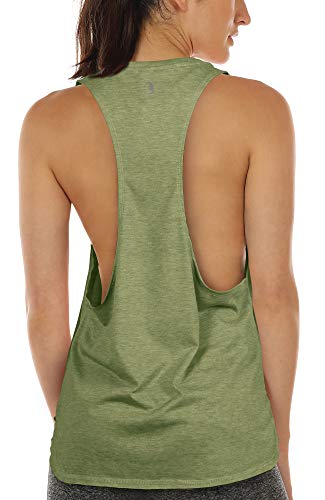 icyzone Sport Tank Top Damen Locker - Yoga Fitness Shirt atmungsaktive Sport Tops (L, Sweet PEA) von icyzone