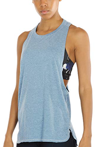 icyzone Sport Tank Top Damen Locker - Yoga Fitness Shirt atmungsaktive Sport Tops (M, Sky Blue) von icyzone