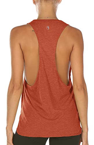 icyzone Sport Tank Top Damen Locker - Yoga Fitness Shirt atmungsaktive Sport Tops (XL, Dusty Orange) von icyzone