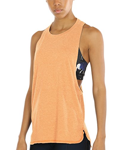 icyzone Sport Tank Top Damen Locker - Yoga Fitness Shirt atmungsaktive Sport Tops (XS, Pumpkin) von icyzone