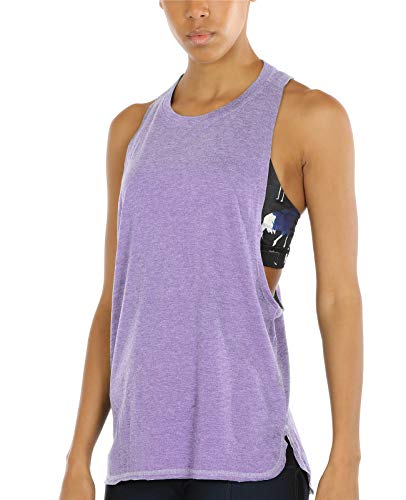 icyzone Sport Tank Top Damen Locker - Yoga Fitness Shirt atmungsaktive Sport Tops (M, Lavender) von icyzone