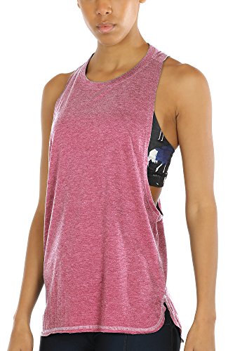 icyzone Sport Tank Top Damen Locker - Yoga Fitness Shirt atmungsaktive Sport Tops (M, Pink) von icyzone