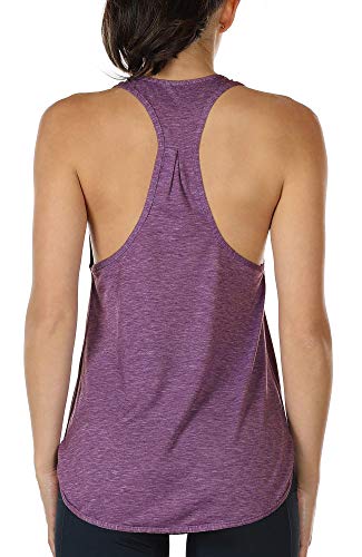 icyzone Yoga Sport Tank Top Damen Racerback Lauftop Fitness Running Shirt Oberteile (S, Grape) von icyzone