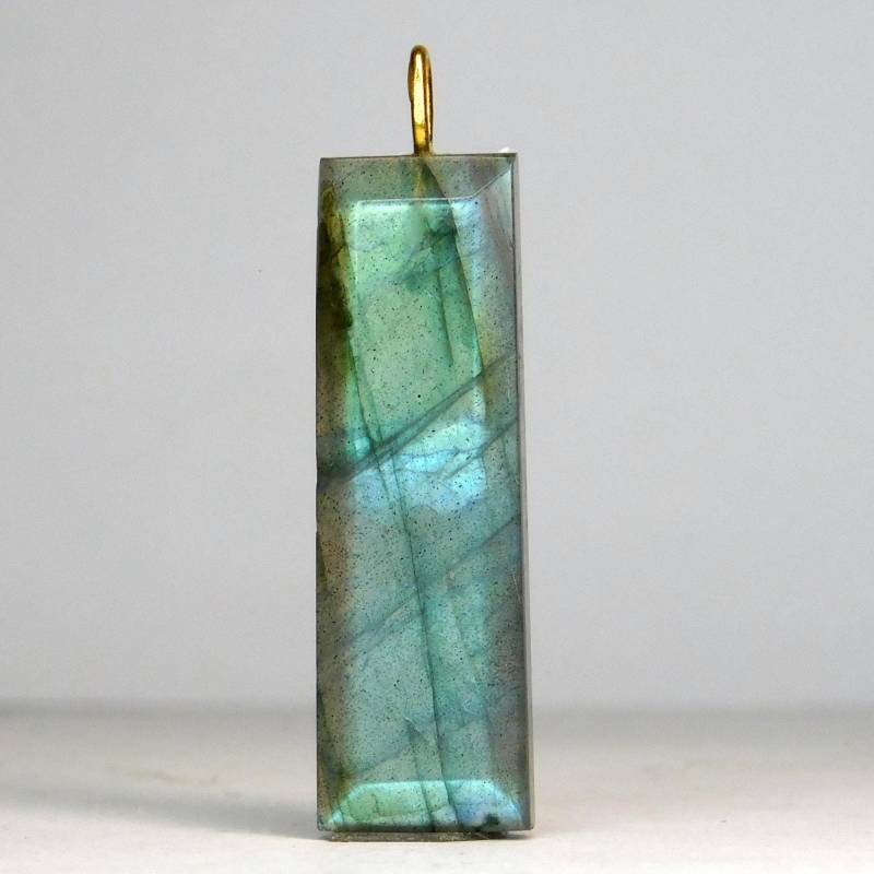 750 18K Gold Labradorit Baguette Schliff Perfektion Solid von ideabrillante