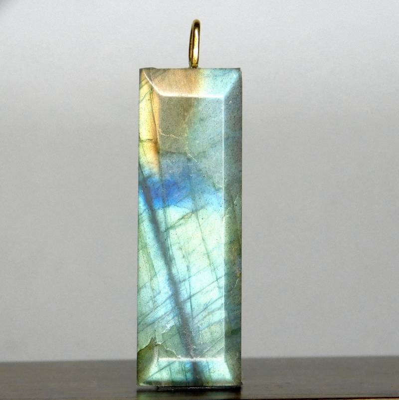 750 18K Gold Labradorit Baguette Schliff Perfektion Solid von ideabrillante