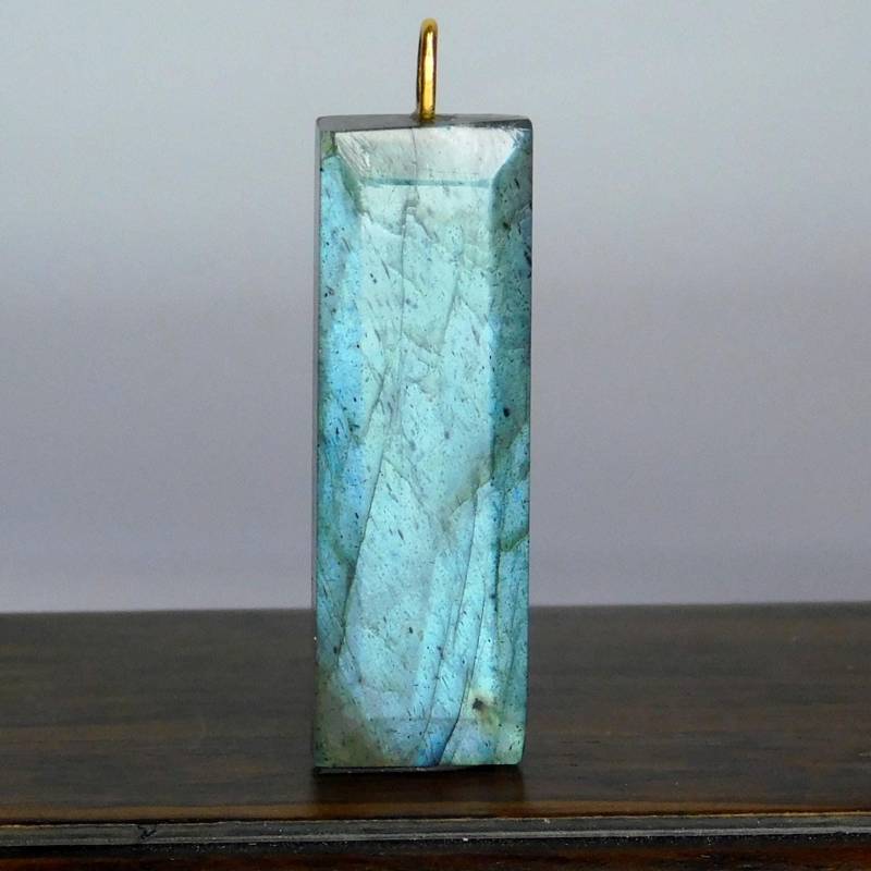 750 18K Gold Labradorit Baguette Schliff Perfektion Solid von ideabrillante