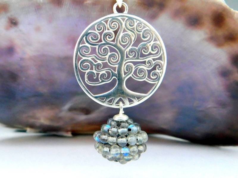Baum Des Lebens Kette Mit Labradorit Kugel Symbol Kette 925 Sterling Silber Baum Des Lebens Kette Mit Labradorit Kugel Symbol Kette 925 Sterling Silber von ideabrillante