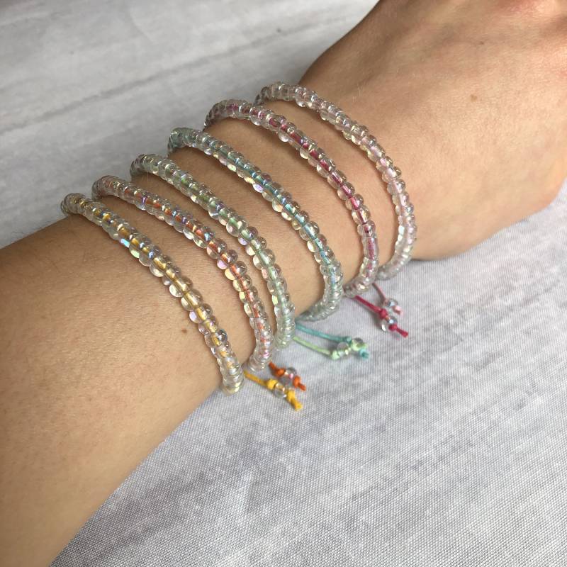Einstellbare Klar Perlen Armband/Handgemachte Boho Schnur Einstellbare Klar Perlen Armband/Handgemachte Boho Schnur von idealsimplicity