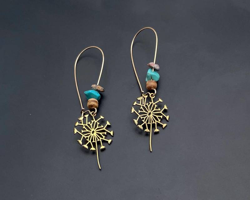 Ohrringe, Ohrhänger Pusteblume Mit Edelsteinen von ideefood