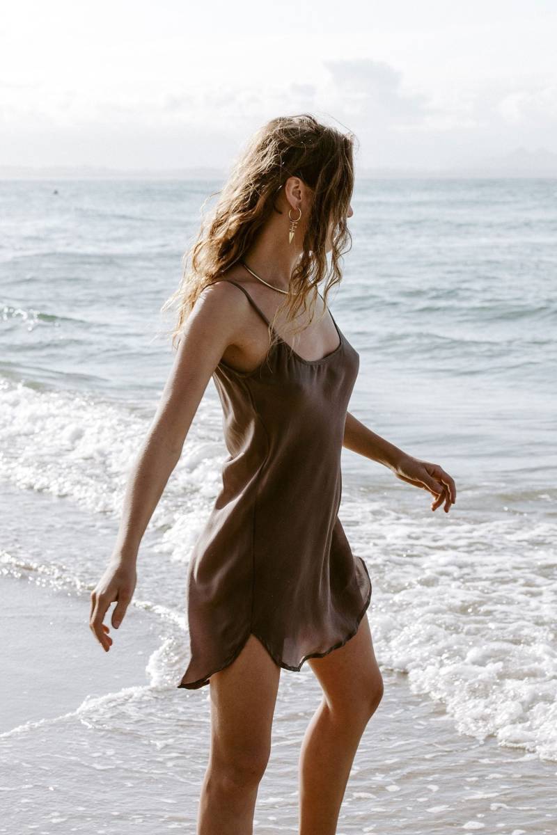 Eukalyptus Seidenkleid 100% Seidenkrepp, U-Ausschnitt von idisdesigns