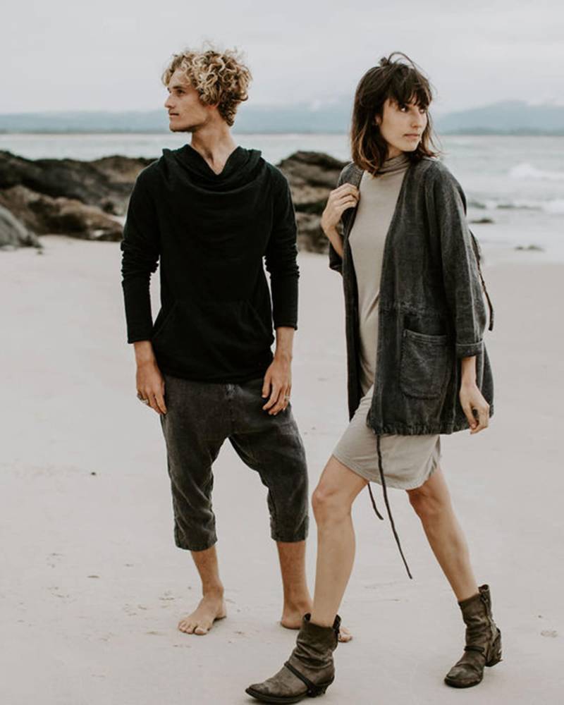 steingewaschene Baumwolle Unisex Offene Jacke - Hazed Vegan Mantel von idisdesigns