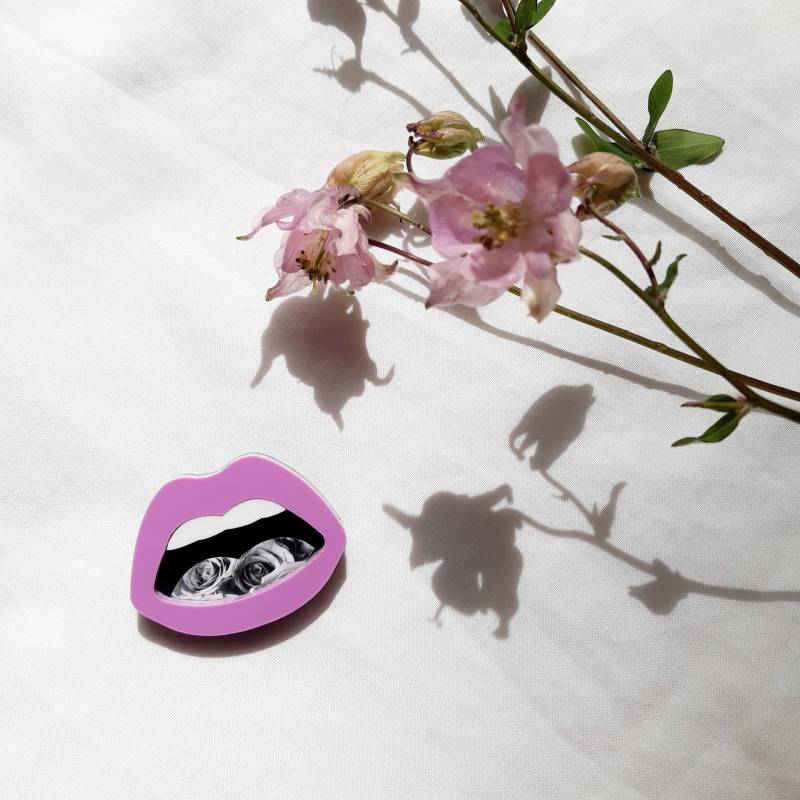 Lippen Brosche Pastell Rosa Lippen Brosche Pastell Rosa von idolestudio