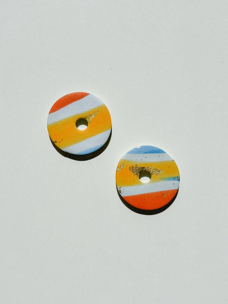 Aquarell Ohrringe/Polymer Clay Statement Bunt Und Funky Niedliche Geschenkidee Für Sie Retro Kreis von iebis