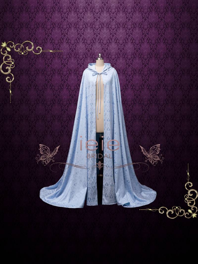 Blauer Jacquard-Kapuzen-Umhang Langer Kostüm-Umhang | 200 cm Blauer Jacquard-Kapuzen-Umhang Langer Kostüm-Umhang | 200 cm von ieie