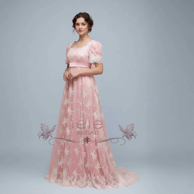 Regency Prinzessin Ballkleid Abendkleid Inspiriert in Spitze Und Satin | - Auf Lager von ieie