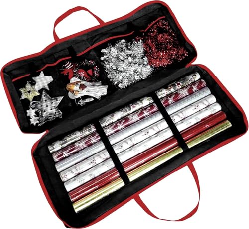 iespell 2 x robuste, wasserdichte Weihnachts-Geschenkpapier-Aufbewahrungstaschen, reißfester Geschenkpapier-Organizer mit mehreren Fächern für Weihnachtsbedarf iespell 2 x robuste, wasserdichte Weihnachts-Geschenkpapier-Aufbewahrungstaschen, reißfester Geschenkpapier-Organizer mit mehreren Fächern für Weihnachtsbedarf von iespell