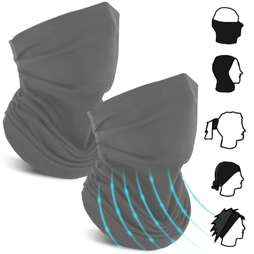 2 Stück Motorrad Halstuch Herren - Dunkelgrau Bandana Gesichtsmaske mit Ohrschlaufen Outdoor Schal Gesichtsmaske Multifunktion Atmungsaktiv Winddicht Schlauchschal für Unisex Ski Radfahren Wandern 2 Stück Motorrad Halstuch Herren - Dunkelgrau Bandana Gesichtsmaske mit Ohrschlaufen Outdoor Schal Gesichtsmaske Multifunktion Atmungsaktiv Winddicht Schlauchschal für Unisex Ski Radfahren Wandern von iewrtcin