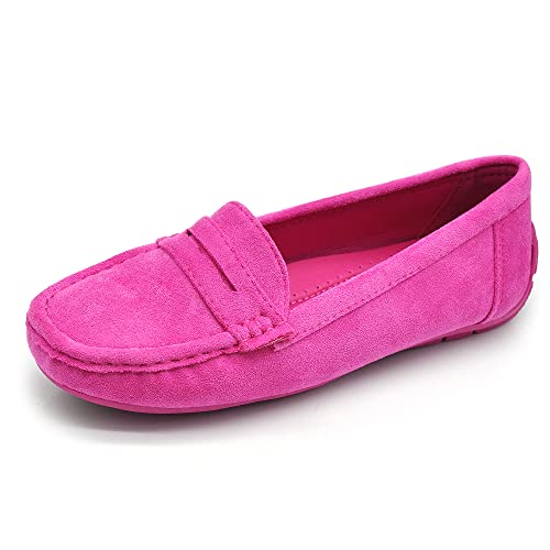 IF Fashion Schuhe Mokassins Slip On Loafers Weich Damen mit Strass Pietri Wildleder FT245, 245 Fuchsia, 37 EU von IF