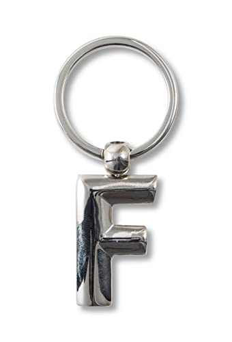 if Schlüsselanhänger mit Buchstaben F, Metall, personalisierbar, 7 cm, silberfarben, silber, 7 cm, Klassisch von IF