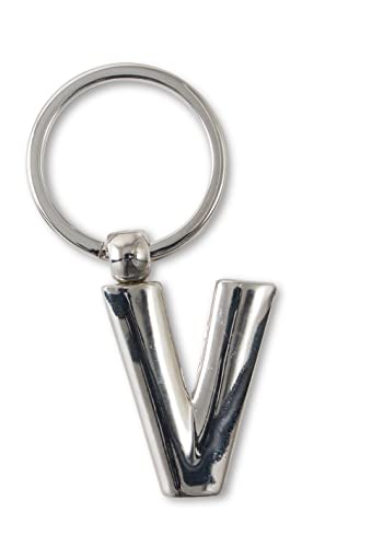 IF Schlüsselanhänger mit Buchstaben V, Metall, personalisierbar, 7 cm, silberfarben, silber, 7 cm, Klassisch von IF