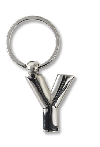 if Schlüsselanhänger mit Buchstaben Y, Metall, personalisierbar, 7 cm, silberfarben, silber, 7 cm, Klassisch von IF