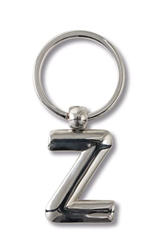 if Schlüsselanhänger mit Buchstaben Z, Metall, personalisierbar, 7 cm, silberfarben, silber, 7 cm, Klassisch von IF