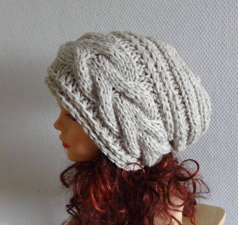 Frauen Beanie Mütze Slouchy Große Chunky Hut Grobstrick Wintermode Strickmütze Zopfmuster Oversized Hat Wintermütze Unisex Große Hat von ifonkaa