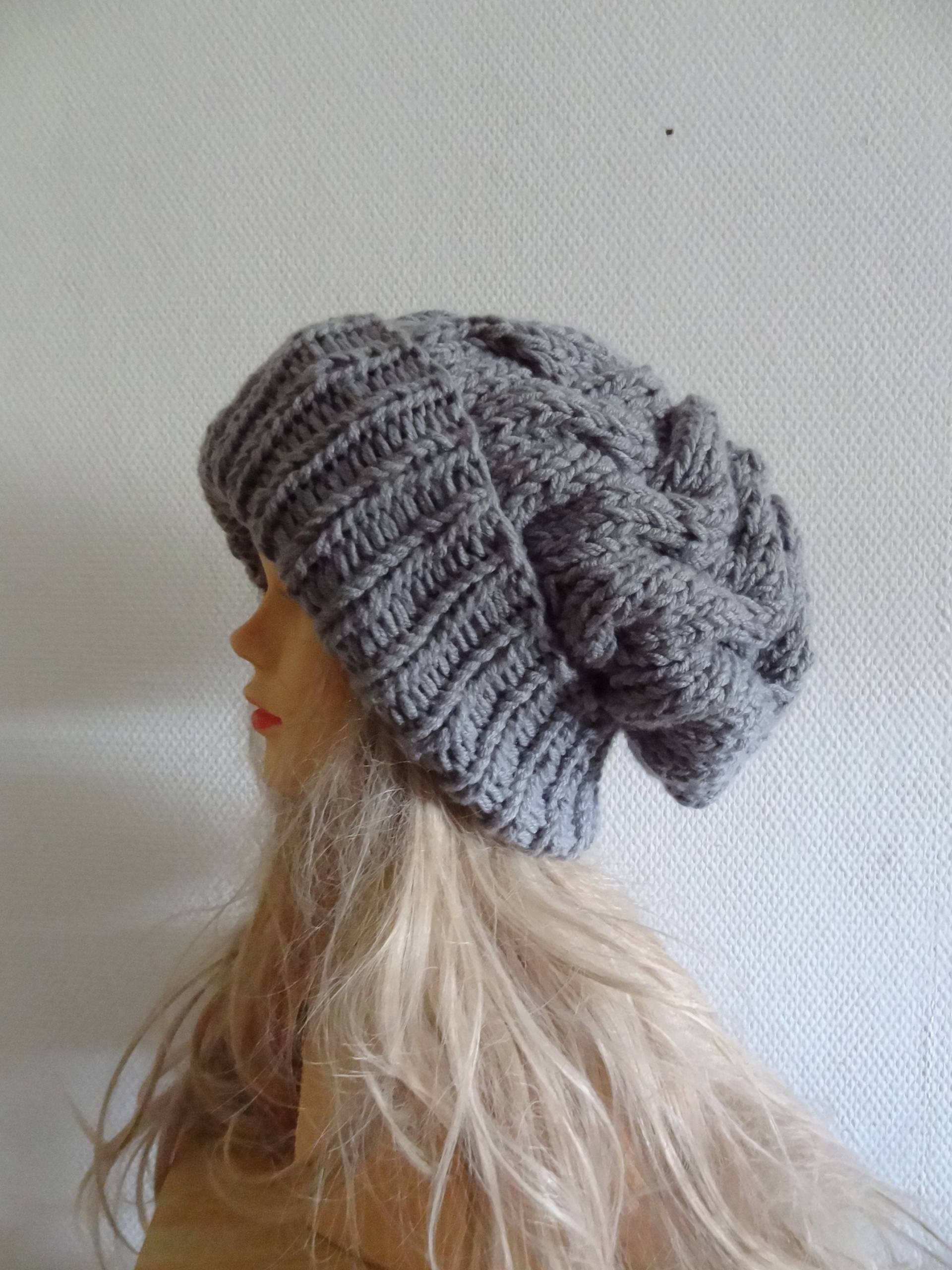 Gestrickte Slouchy Beanie/Unisex Oversized Extra Slouchy Mütze Strickmütze Große Herrenmütze Chunky Groß Damen von ifonkaa