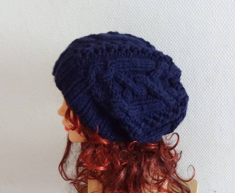 Handarbeit Stricken Kabel Mütze Beanie Slouchy Hut Große Männer Frauen Marine Baggy Grobstrick Verkabelt Farben von ifonkaa