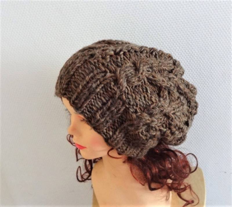 Handgemachte Strickmütze Beanie Slouchy Mütze Große Herren Baggy Cabled Warme Herrenmütze Chunky Slouchy Damen von ifonkaa