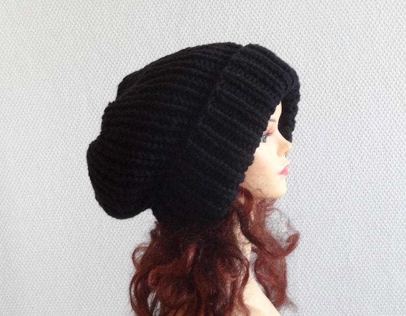 Handgestrickte Slouchy Beanie Dicke Wintermütze von ifonkaa