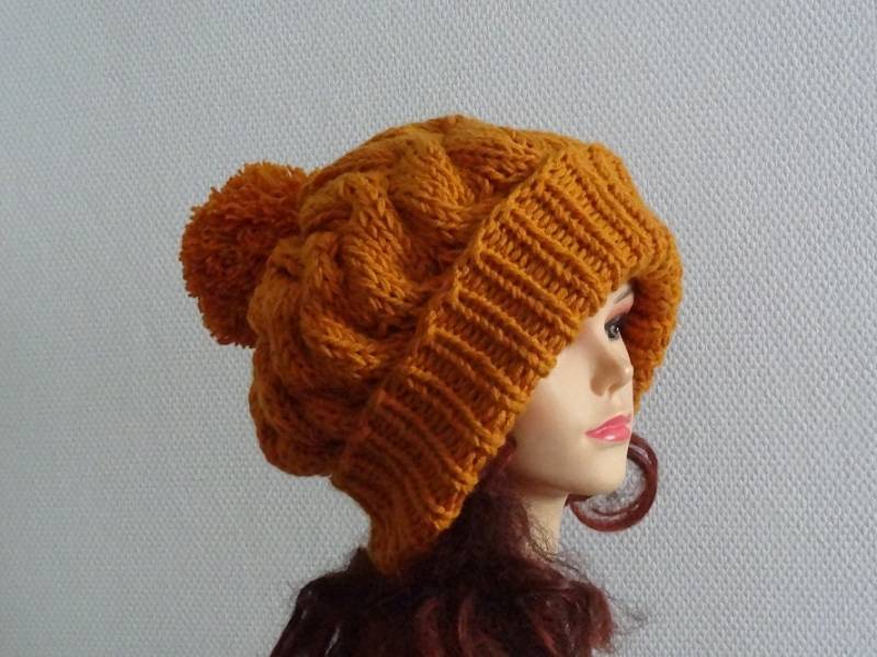 Slouchy Beanie Baggy Hat Mit Bommel Damen Hut Herren Oversized Winter Big Mütze Colours von ifonkaa