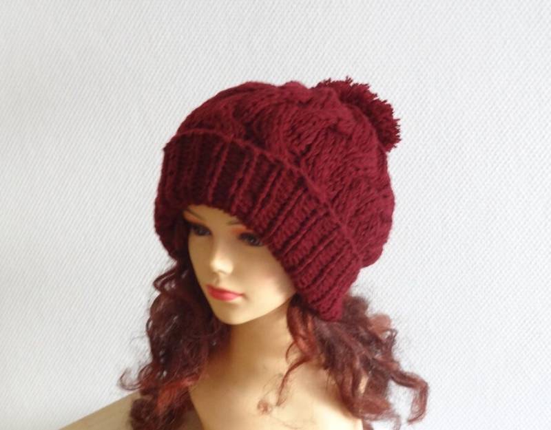 Slouchy Beanie Baggy Mütze Mit Pompom Damen Herrenmütze Oversized Wintermütze Große Dunkelgrau von ifonkaa