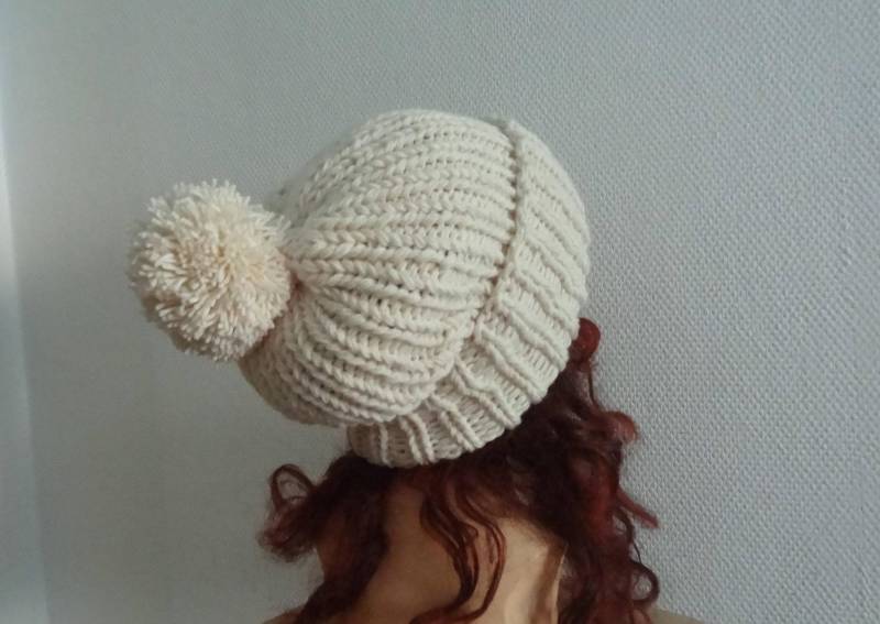 Super Slouchy Beanie Big Baggy Hut Mit Bommel Damen - Große Herren Oversized Winter Schwarz Colours von ifonkaa