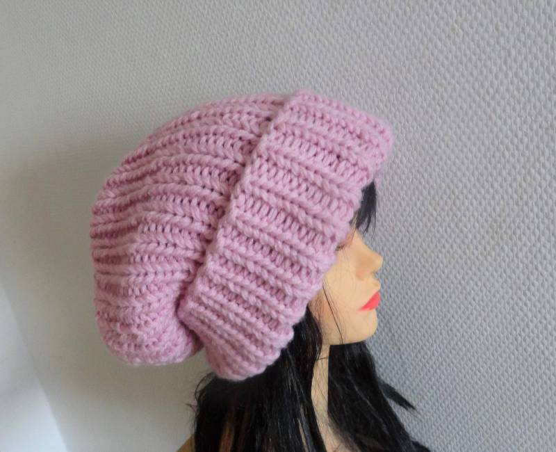 Super Slouchy Beanie Big Baggy Mütze Winter Erwachsene Teen Fashion Chunky Strick Strickmütze Große Herren Oversized Rosa Wintermütze Große von ifonkaa