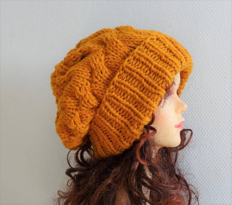 Unisex Knit Slouchy Hat Beanie Damen Hut Oversized Super Slouchy Strick Zopfmütze Große Männer Chunky Farben Größen von ifonkaa