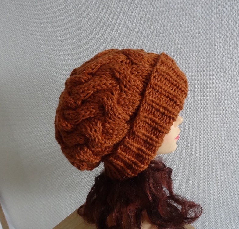 Unisex Knit Slouchy Hat Beanie Damen Mütze Oversized Super Slouchy Hut Strick Zopfmütze Große Männer Grobstrick von ifonkaa