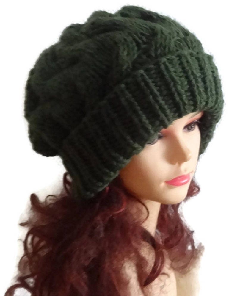 Unisex Strickmütze Slouchy Mütze Beanie Damenmütze Oversized Super Slouchy Stricken Cable Hat Big Men Chunky von ifonkaa