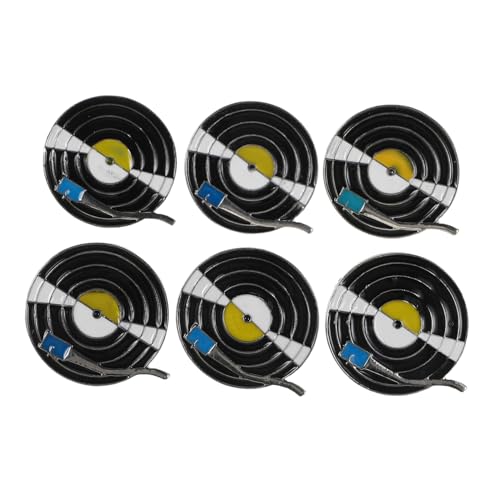 6 Stück Vinyl Schallplatten Anstecker Vintage Plattenspieler Emaille Brosche – Kleine Retro Musik Plattenspieler Emaille Anstecknadel – Stilvoller Schmuck Für Musikliebhaber von ifundom