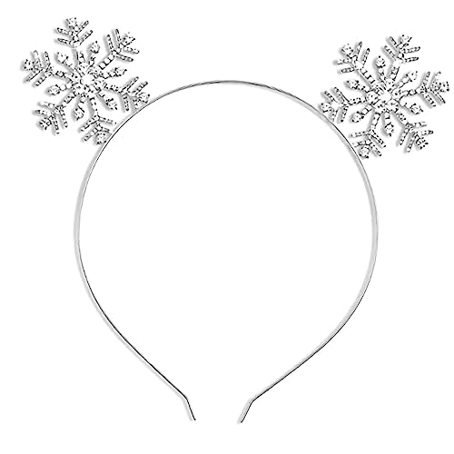 Schneeflocken-Stirnband Glitzer Stirnband Weihnachtsdekoration Haargummis für Damenhaare Schneeflocken-Haarschmuck Strass-Weihnachtshaarband Schnee Stirnband Weihnachts-Haarschmuck von ifundom