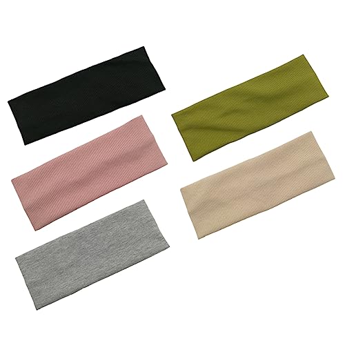 ifundom 5stücke Elastisches Stirnband Aus Baumwolle Breites Haarband Für Gesichtswaschen Und Make-up Fitness Und Yogastirnband Vielseitig Einsetzbar von ifundom