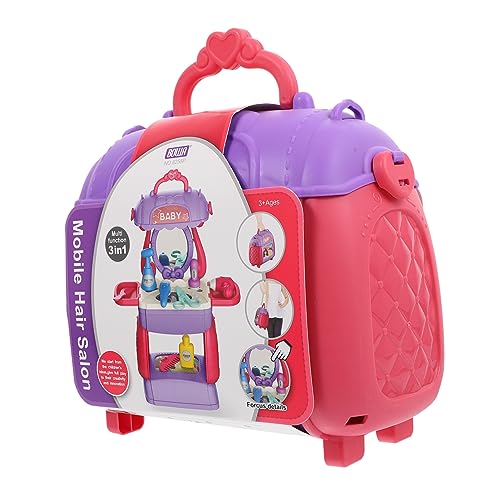 ifundom 1satz Friseur Set Für Junge Mädchen Mit Haarstyling Werkzeugen Tragbare Beauty-Tasche Für Kreative Rollenspiele Für Mädchen Fördert Kreativität Und Koordination von ifundom