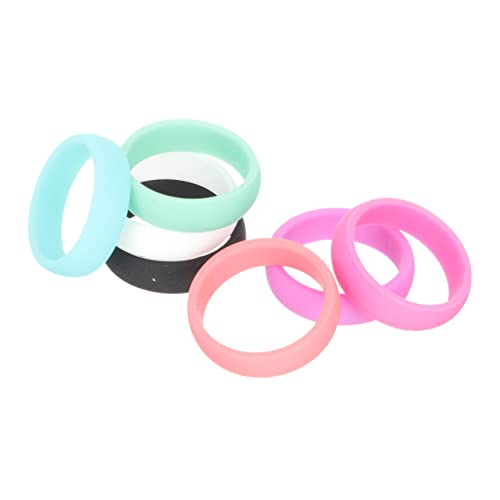 ifundom 1 Satz Teiliges Silikonringe Für Frauen Hautfreundliche Sportringe Kreative Und Weiche Designs Für Sport Langlebig Reinigen 7 Stück von ifundom