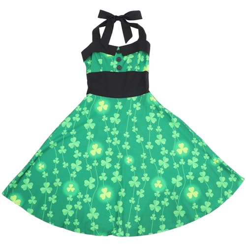 ifundom 1 Stück Gras Brust Abend Hals Für Größe Gedruckt Schwinghülse Zubehör Grüner Rock Tanzen Abendessen Patricks Urlaub Stil Mode Kleeblatt Große Eingewickelt Tag von ifundom