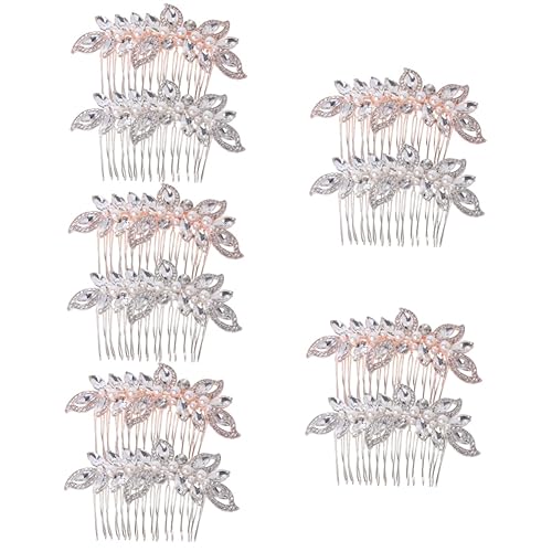 ifundom 10 Stk Haarspange Mit Strass Haarperlen Hochzeitshaarschmuck Für Bräute Haarkämme Für Frauen Kopfschmuck Für Damen Goldener Haarkamm Braut Mädchen Strasssteine Blumenkopfschmuck von ifundom