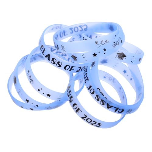 ifundom 10 Stück Stilvolle Class Of Silikonarmbänder Leuchtendem Blau Wiederverwendbare Abschlussfeier Armbänder Komfortabel und Vielseitig Passend für Handgelenke für von ifundom
