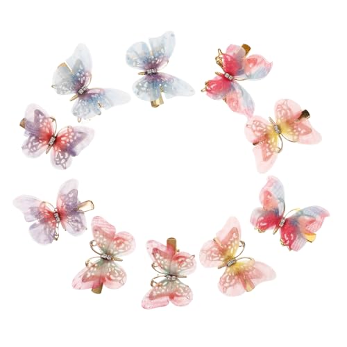 ifundom 10stücke Schmetterlings-haarspange Kleine Haarspangen Haarspangen Für Mädchen Haarschmuck Für Damen Kopfbedeckungen Für Teenager Haar-accessoires Für Partys Geburtstage Und von ifundom